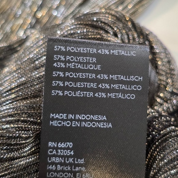 Anthropologie Pilcro Size 2X Metallic Buttondown Tunic Blouse Black Silver NWT - Picture 8 of 12